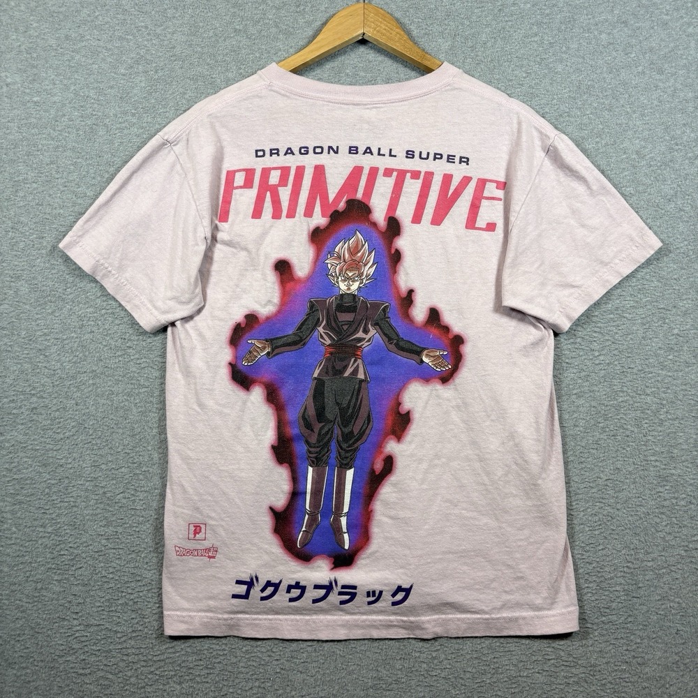 Primitive Dragon Ball Super Goku Black Rose T Shirt Pink Mens M Anime Skater